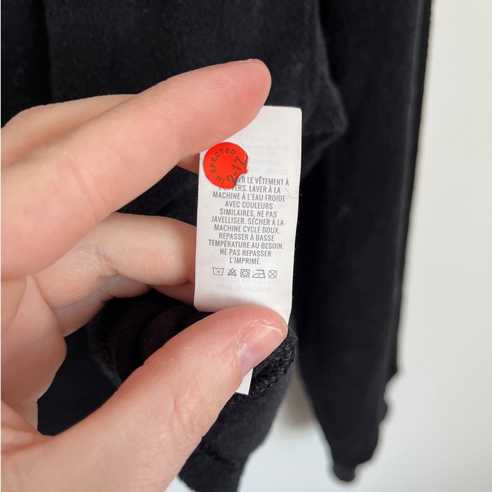 Aerie Black Terry Cloth Sweatshirt with Cinched Back/Front Size Medium - Picture 10 of 11